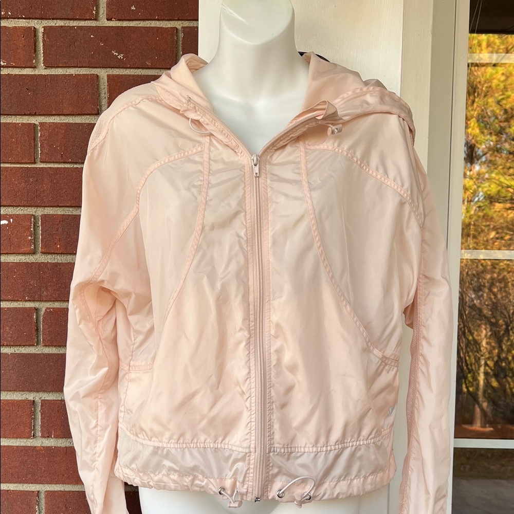 Forever 21 Light Pink Hooded Cropped Utility Jacket, Size Small